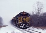 BO 3829 with a Unit Grain train made up of 100 Ton 3 bay hoppers with "Hopper Toppers'